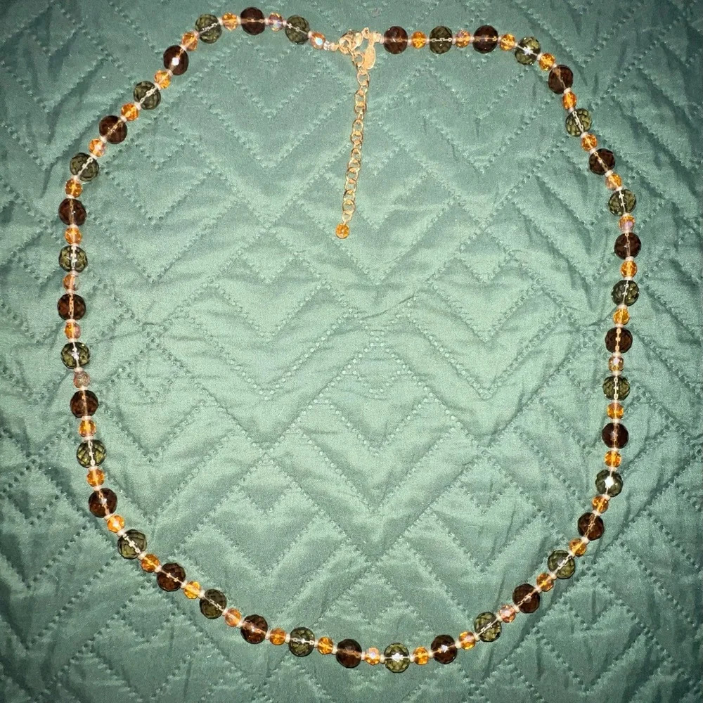 Glass Joan rivers vintage statement necklace long one strand
